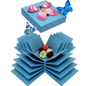 Boîte cadeau <span class=keywords><strong>surprise</strong></span> pliable avec papillon en relief, fermeture magnétique, matériaux recyclés, pour adultes, hommes, femmes, enfants, cadeau d'<span class=keywords><strong>anniversaire</strong></span> - Product Image 2