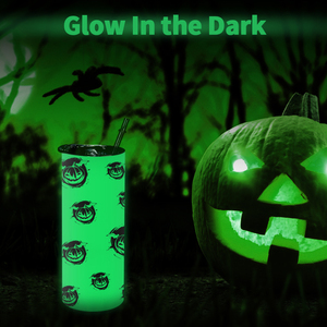 Customized <strong>Halloween</strong> <strong>Cup</strong> Printed 304 Stainless Steel Double Wall Green Blue Glow-in-dark Printing Decal 20 oz Tumbler In-Stock - Product Image 4