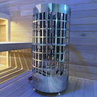 Sauna tradicional al aire libre 4-6 personas Función de vapor húmedo Estufa de leña maciza Panel de control de computadora Villas modernas eléctricas