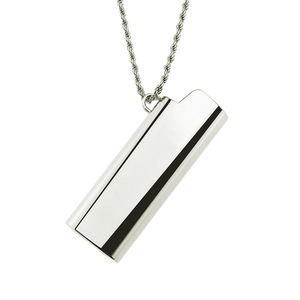 New Hiphop Rap Style Gold Silver Plated Geometric Necklace Men's Alloy <b>Lighter</b> Shell Cover Pendant Necklace Fashion Jewelry - Product Image 1