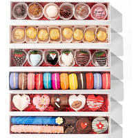 Boîtes cadeaux en papier blanc avec couvercles transparents pour chocolats, fraises, macarons, truffes, bonbons, desserts, emballages alimentaires