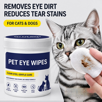 Lingettes OEM biodégradables rafraîchissantes pour les yeux et les oreilles des animaux, soin doux et délicat, nettoyage des taches de larmes, pour chiens et chats, usage quotidien jetable