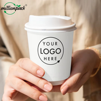 Gobelet à café jetable, écologique, biodégradable, imperméable, en papier, à double paroi, isolé, pour boissons chaudes, à emporter, café, restaurant