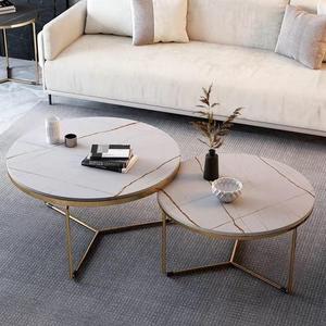 Offres Limitées <span class=keywords><strong>Table</strong></span> Basse <span class=keywords><strong>de</strong></span> Salon Design Rond Élégant avec Plateau en Pierre Durable <span class=keywords><strong>de</strong></span> Luxe Léger et Pieds Dorés - Product Image 6