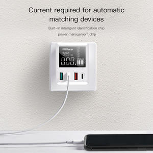 หน้าจอ LED 40W 8A QC 3.0,ที่ชาร์จติดผนังแบบ<span class=keywords><strong>ชาร์จ</strong></span>เร็ว PD อะแดปเตอร์สำหรับเดินทางบนมือถือสำหรับ Huawei Xiaomi,iPhone,Samsung - Product Image 4