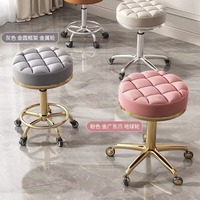 Chaise de maquillage en cuir doré de luxe, cadre en métal, usage général, mobilier de salon pour salons de beauté, coiffure, coupe de cheveux pour hôtels
