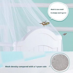 <span class=keywords><strong>Cuna</strong></span> coreana tejida de estilo abierto con cubierta antimosquitos, marco de acero inoxidable, personalizable, 200TC, fibra orgánica Marine Festival - Product Image 3