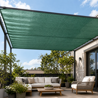 Toile d'ombrage verte en HDPE à bords renforcés, œillets métalliques durables, résistante aux UV, tricotée chaîne, pour couverture extérieure de patio, pergola, jardin