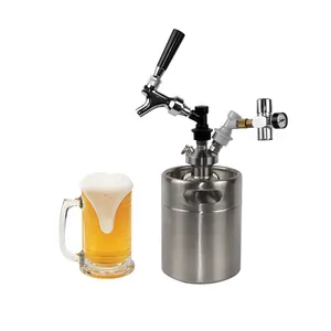 FACTORY SUPPLY mini beer homebrew brewery portable adjustable beer keg 4L with dispenser