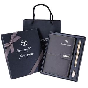 Set de Regalo de Papelería de Lujo Personalizable 2024, Cuaderno de Regalo Promocional para Empresas, Libreta de Cuero Rojo A5 con Bolígrafo - Product Image 4