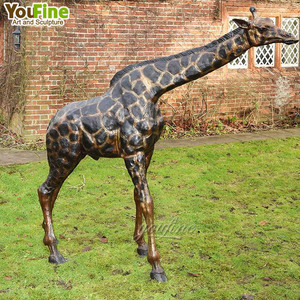 Produit décoratif de jardin Sculpture grandeur nature Statue animale en bronze Girafe en métal - Product Image 2