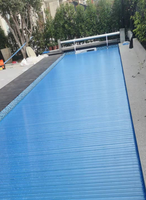 Familien-Kinder-Sicherheits-Poolabdeckung, Polycarbonat UV-Schutz Abdecklamellen Automatische Schwimmbadabdeckung