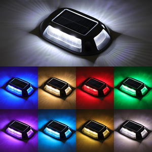 2 Ton Pressure Solar Road Stud <b>Light</b> IP67 Waterproof 10 Color Modes RGB Flashing Die-cast Aluminum Driveway Marker Deck Lamp - Product Image 5
