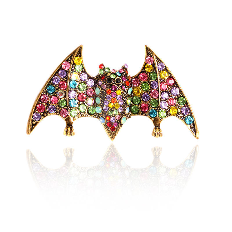 Bling Bat European American-style Vintage Cartoon Animal Rhinestone Bat Brooch ...