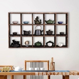 Teacup holder, small <b>teapot</b> storage rack, tea <b>set</b> storage cabinet, wall-mounted tea <b>set</b> storage rack, antique display shelf, - Product Image 2