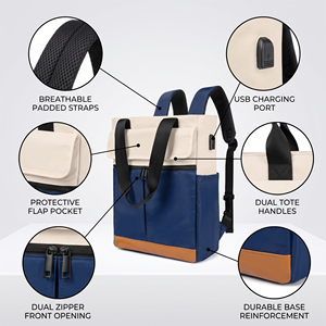 Sacs à bandoulière décontractés pour hommes, style messager, pour l'université et l'école, imperméables, en nylon doublé, avec ouverture large pour ordinateur portable - Product Image 2