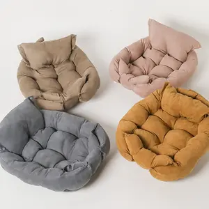 Cama de perro plegable y suave, con almohada funcional, fabricante al por mayor