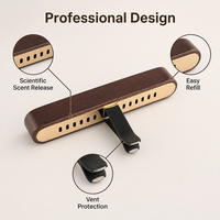 Désodorisant Voiture Luxe Bois Noyer Clip Ventilation Évaporation Naturelle Sans Électricité Longue Durée Cadeau B2B OEM