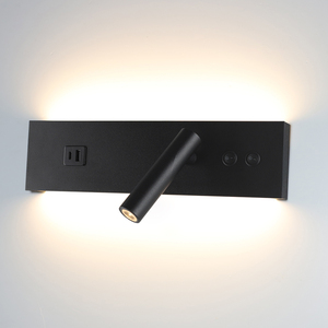 Lampada <span class=keywords><strong>da</strong></span> <span class=keywords><strong>Parete</strong></span> in Alluminio 2W 10W 12W con Porta di Ricarica USB Type-C, Faretto LED Antiabbagliamento per Testiera Letto - Product Image 5