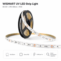 Bande lumineuse LED UV WISMART DC12V SMD5050, 60 LED/m, PCB 10 mm, 14,4 W, 395-400 nm, IP20, 1 m, pour l'éclairage d'inspection fluorescente