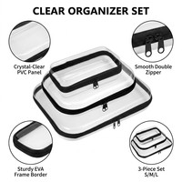 Pochette à fermeture éclair en plastique transparent rigide avec logo personnalisé, étui de rangement portable, organiseur de câbles pour gadgets numériques, sac de voyage quotidien