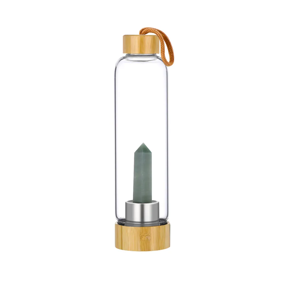 Luxus Heilung Edelstein Elixier Chakra Edelstein infundiert Kristall Energie Wasser flasche Glas