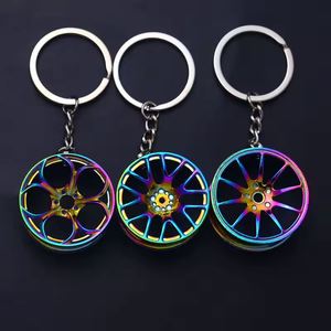 Llavero de coche con llanta de rueda de varios estilos al por mayor, llavero de metal duradero con forma de neumático para regalos de tiendas 4S - Product Image 2