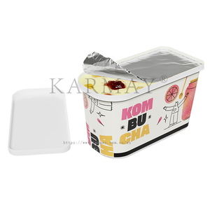 ไอศกรีมซันเด, โฟรโย, เจลาโต้ ขนาด 1.3 ลิตร 1.2 ควอร์ต ภาชนะพลาสติกแบบใช้ซ้ำได้สำหรับแช่แข็งพร้อมฝาปิด IML - Product Image 5