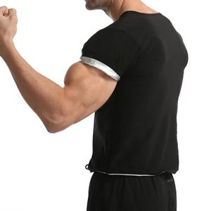 Entraînement Gym Wear <span class=keywords><strong>Sauna</strong></span> Suits Running Full Zip up Crew Neck Slim Fit Compression <span class=keywords><strong>T</strong></span>-shirts pour hommes - Product Image 6