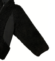 Veste en polaire personnalisée pour homme, col montant, coupe ample, couleur noire unie, pour l'hiver