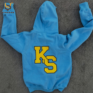 OEM Custom Manufacturers Embroidery Logo Drop Shoulder 100% Cotton Heavyweight <b>Plain</b> Fleece Oversized Zip up <b>Hoodie</b> for Men - Product Image 3
