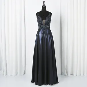 Wholesale vintage deep v neck chiffon sleeveless formal prom dresses elegant evening dresses for prom