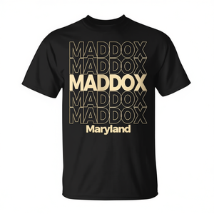 Camiseta Maddox Maryland Repeating Text negra para hombre, cuello redondo, manga corta, ropa informal - Product Image 3