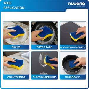 Spugna per Pulizia Anti-Graffio: Fibra Blu, Spugna Gialla per Superfici Delicate in Cucina - Product Image 4