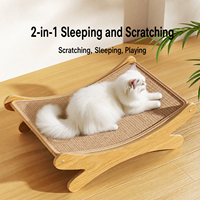 Lit de luxe pour chat en bois, chaise longue, griffoir, taille super grande, résistant aux rayures, sans débris, montage facile, carton durable