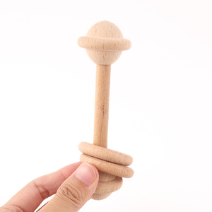 Organique Hêtre En Bois Anneau <span class=keywords><strong>De</strong></span> Dentition Bébé Jouer à la Gym Hochet Jouets - Product Image 2