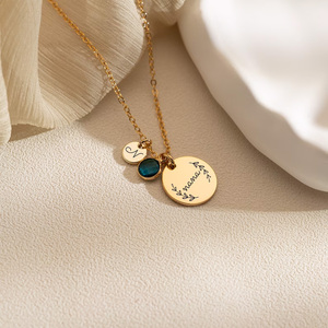Collar con Colgante de Doble Círculo Personalizado al por Mayor, Joyerí<span class=keywords><strong>a</strong></span> de Moda, Regalo para el Dí<span class=keywords><strong>a</strong></span> de la Madre, para Mamá o Abuela - Product Image 2