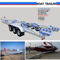 3T/4T/5T/6T/7T/8T yacht à rouleaux à trois axes personnalisable, bateau à moteur, remorque de bateau, grande remorque de bateau