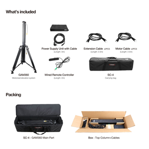 Système de <span class=keywords><strong>trépied</strong></span> <span class=keywords><strong>motorisé</strong></span> E-IMAGE GAM360 3,75 m avec moteur électrique et télécommande, charge maximale 15 kg <span class=keywords><strong>pour</strong></span> caméra PTZ - Product Image 3