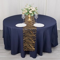 Chemin de table en maille ondulée brodée de paillettes, taille 12*108 pouces, pour événements festifs, vaisselle, décorations de maison