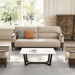 Canapé de salon moderne de luxe en <span class=keywords><strong>cuir</strong></span>, style italien, simple et classique, 5 places, nouveau design, mobilier de bureau authentique - Product Image 3