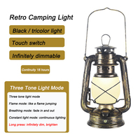 Linterna LED Portátil Vintage con Efecto de Llama, Linterna Rústica para Camping, Decorativa para Interiores y Exteriores, Linternas Colgantes con Interruptor Táctil USB