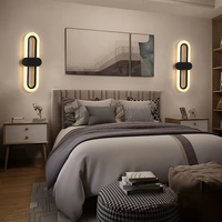 Lampu Dinding LED, lampu tembok minimalis bentuk Oval untuk latar belakang ruang tamu, Kamar Tidur