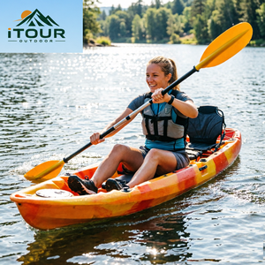 Kayak Plegable Avanzado, <span class=keywords><strong>Canoa</strong></span> Portátil de Carcasa Rígida, <span class=keywords><strong>2</strong></span> <span class=keywords><strong>Plazas</strong></span>, Kayak de Pesca Ligero y Duradero, Bote de Recreo para Lagos y Ríos - Product Image 2