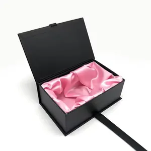 定制标志印花领带钱包皮带首饰盒磁性闭合豪华礼品纸表盒用于头发延伸美容包装