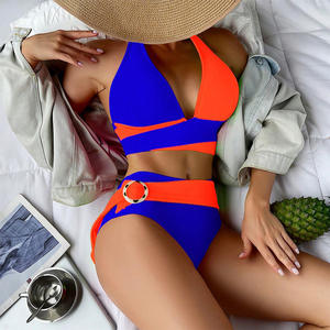 Ladies New Fashion Plus Size Breathable Beach Wear Sexy Tethered Bikini Push-Up Deco Drawstring Swimwear 2-Piece Set Wholesale - Product Image 5