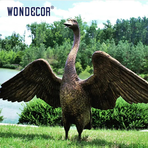Wondecor sıcak satış yüksek kalite Metal el sanatları ly canlı kuş heykeller ile açık hayvan dolma tasarım zemin üstü - Product Image 5