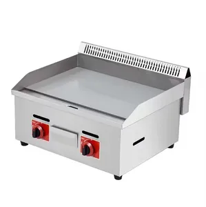 Piastra piana da banco in acciaio inossidabile per barbecue/ristorante doppio termostato