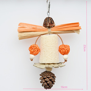 Giocattoli naturali per animali domestici luffa pappagalli gialli giocattoli per uccelli - Product Image 3