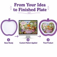 Assiettes en plastique réutilisables écologiques à motifs de dessins animés pour enfants, forme irrégulière portable pour usage domestique